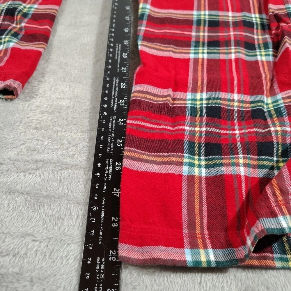 Lot‎ O 2 Lands' End Flannel Pajama Pants Ladies L Red Plaid Camping Warm Winter